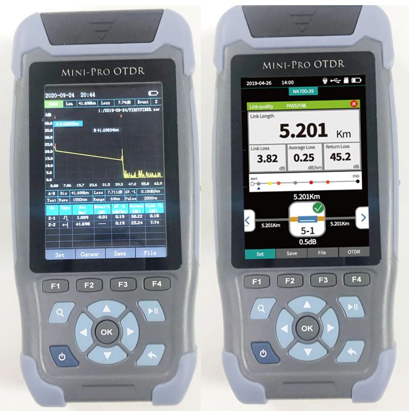 Mini OTDR Réflectomètre Fibre Optique 1550nm - Écran Tactile 3.5" - Testeur VFL/OPM - Portable - 5